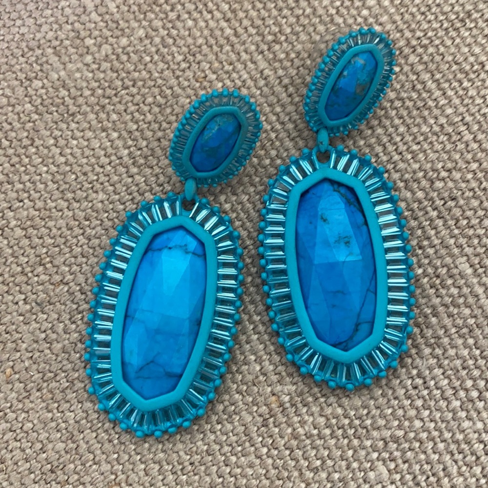 Turquoise Blue Kendra Scott Statement Earrings